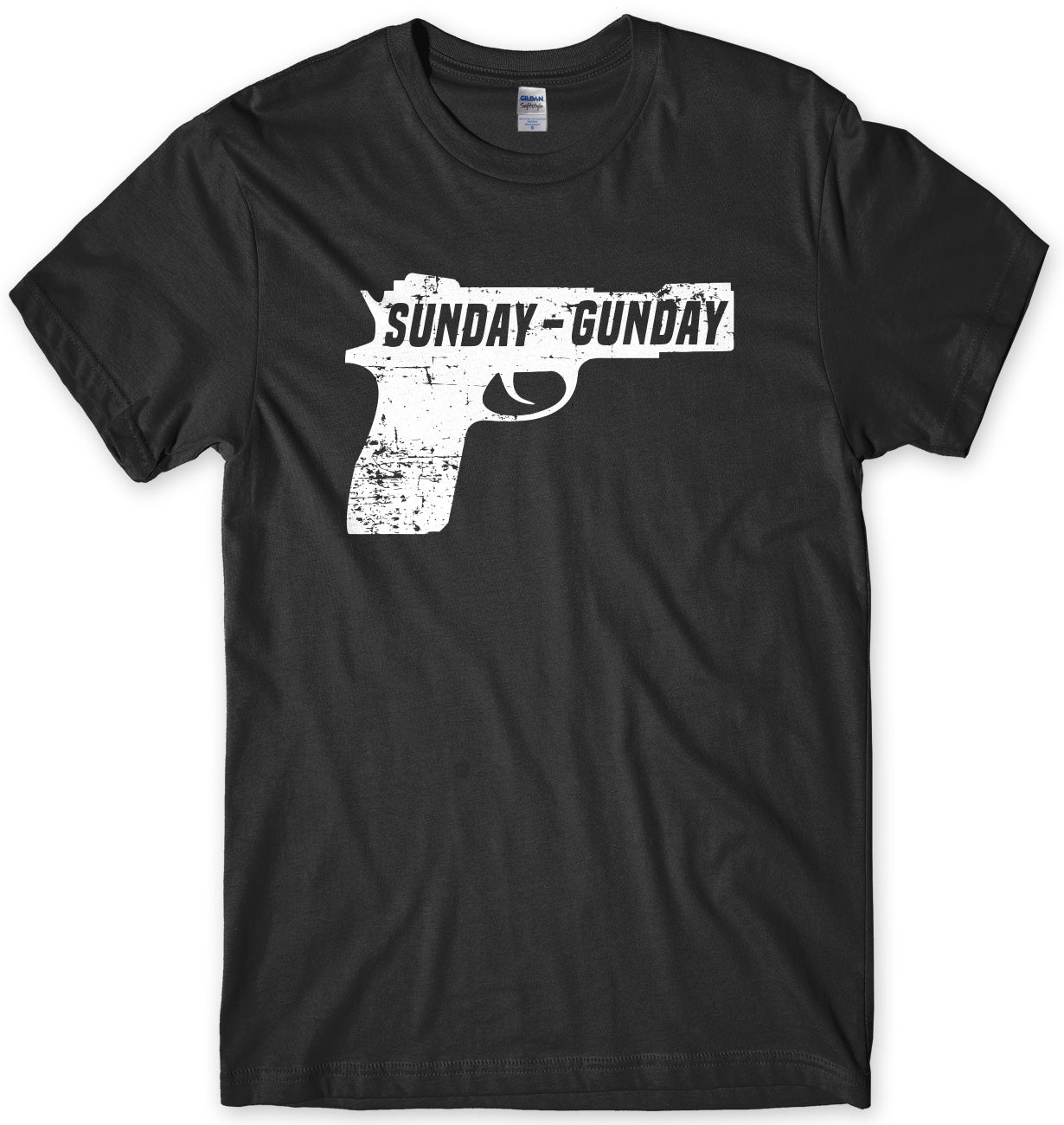 Sunday Gunday Pistol Firearm Gun Mens Unisex T-Shirt