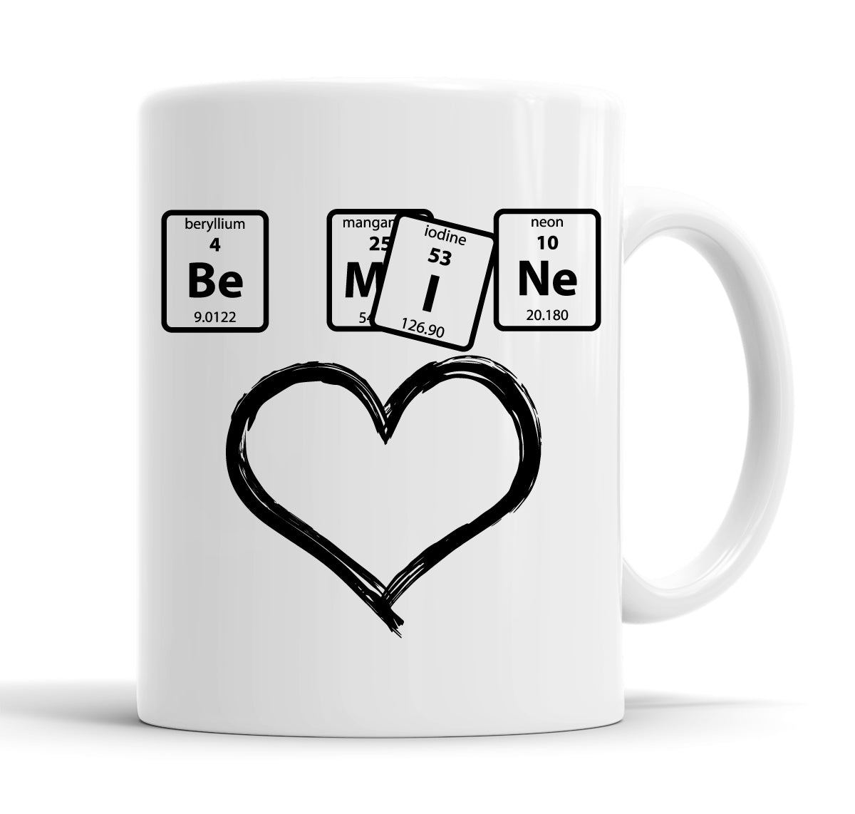 Be Mine Periodic Table Love Heart Valentine's Day Mug Tea Cup Coffee