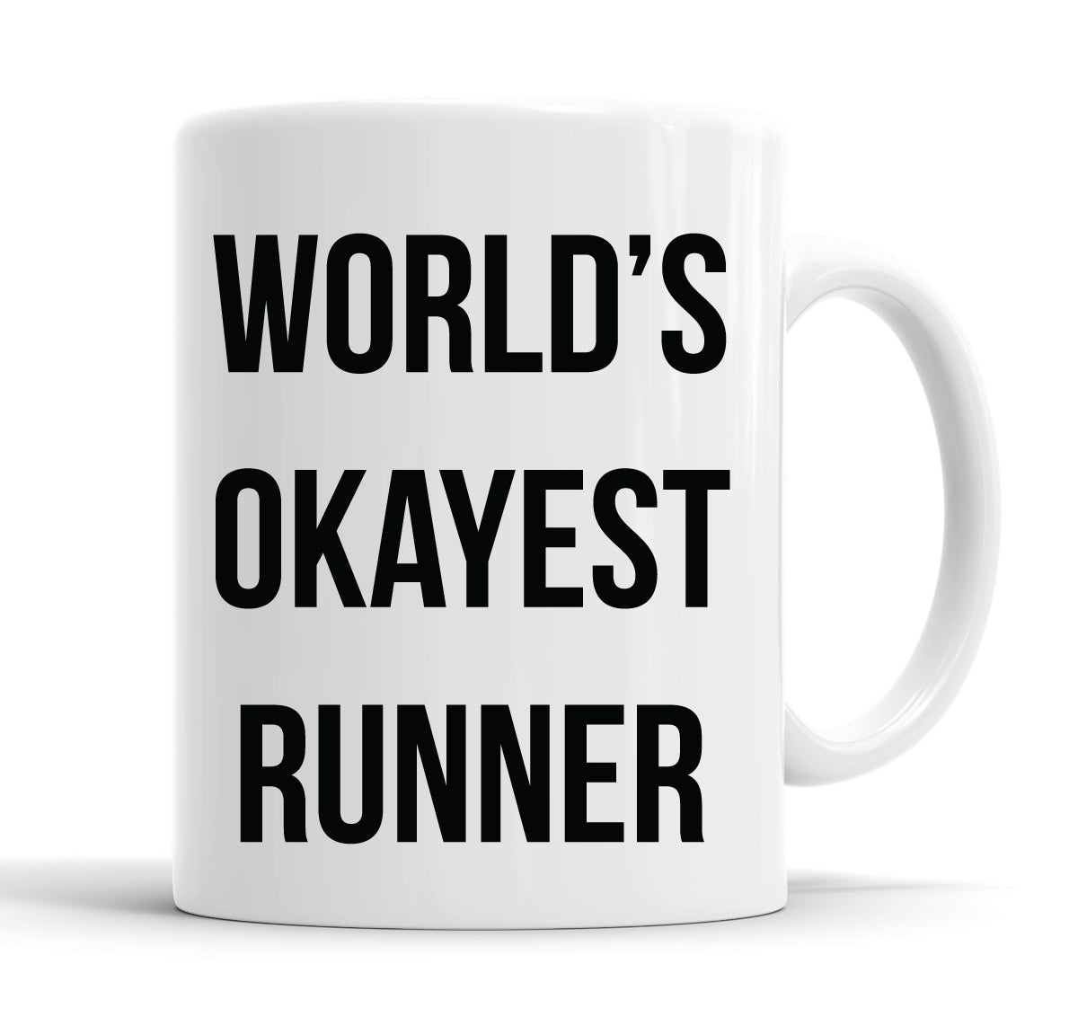 World&#39;s Okayest Runner Funny Slogan Mug Tea Cup Coffee