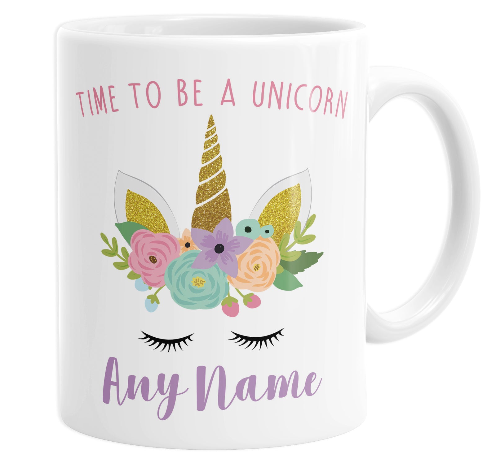 Time To Be A Unicorn Personalised Custom Name Mug
