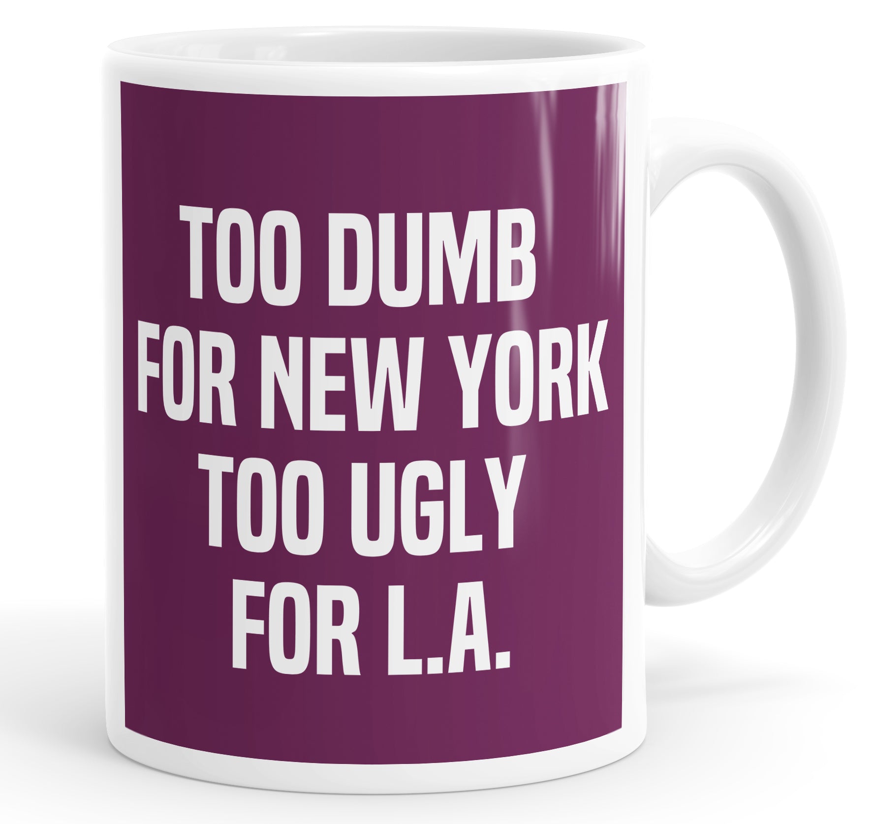 Too Dumb For New York Too Ugly For LA Mug Cup