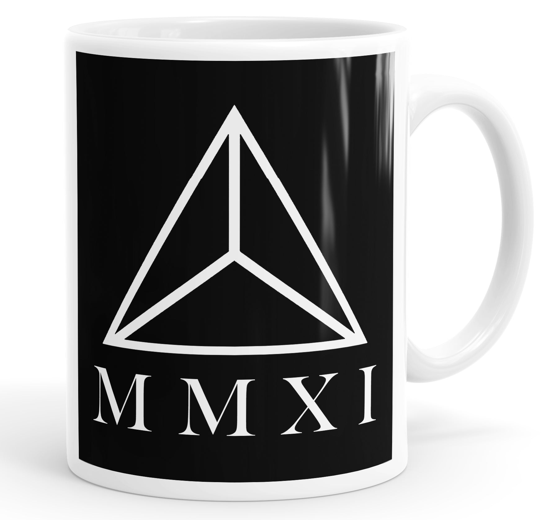 MMXI Roman Numerals Triangle Mug Cup