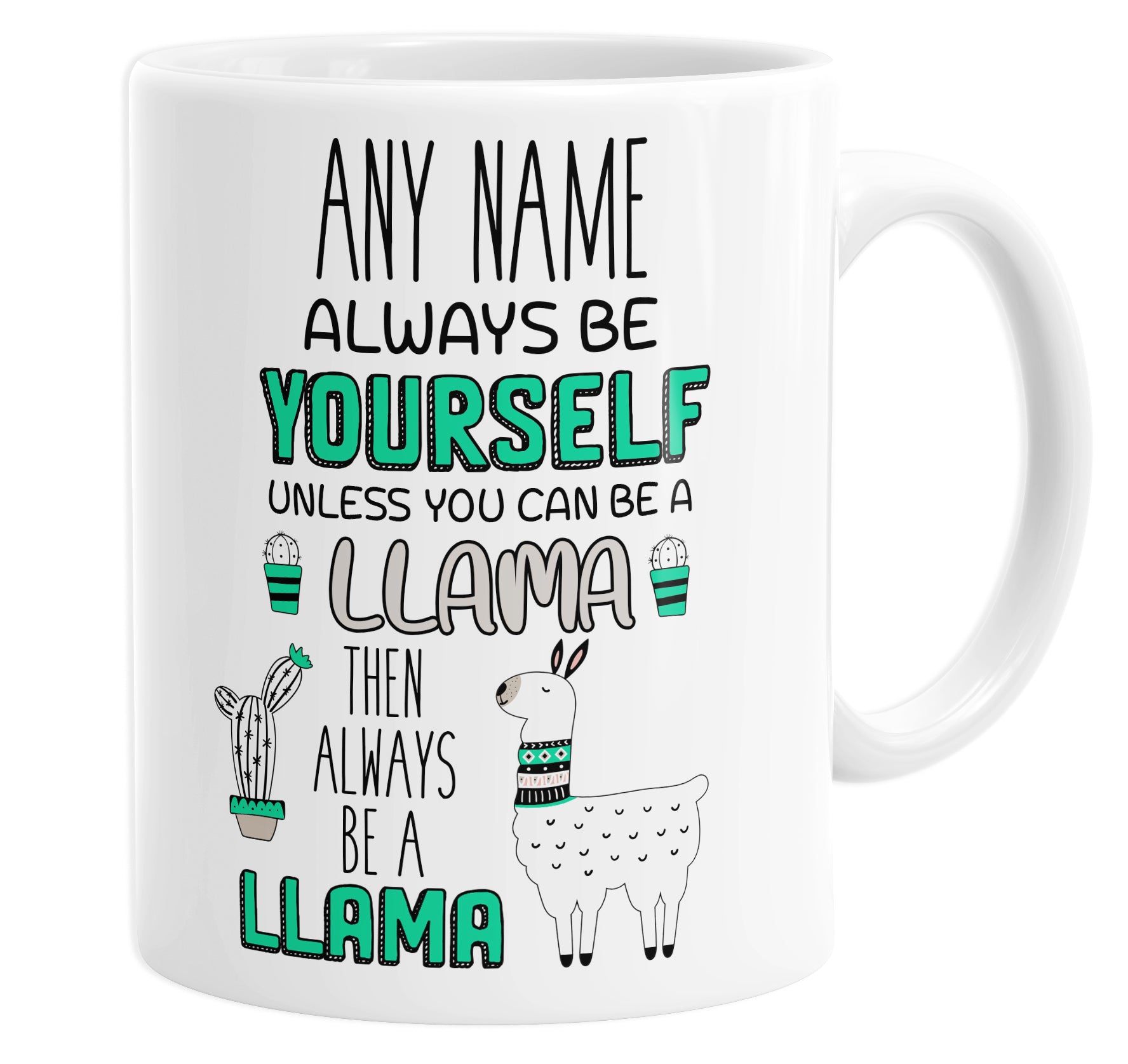 Always Be Yourself Unless You Can Be A Llama Personalised Custom Name Mug