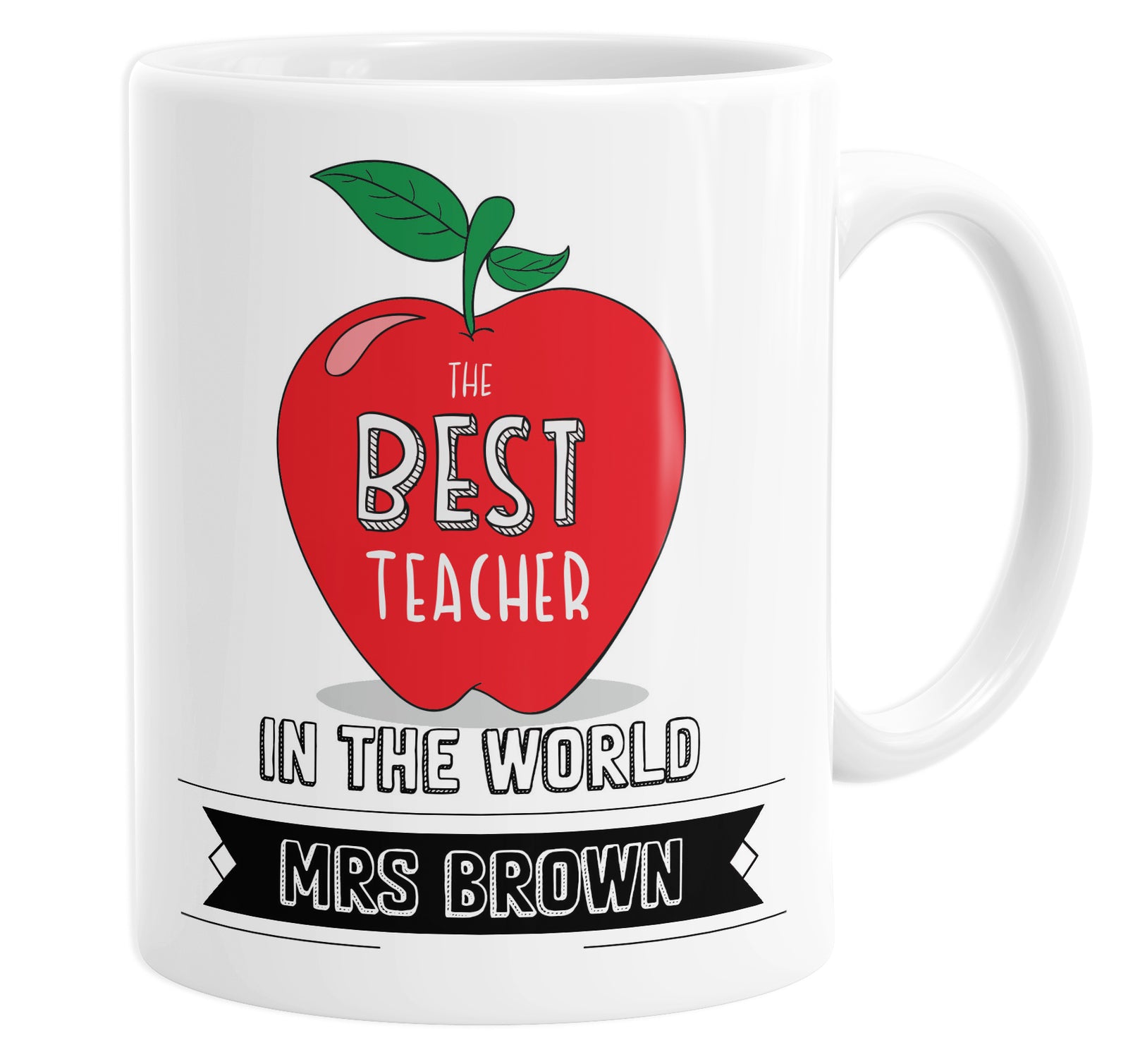 The Best Teacher In The World Personalised Custom Name Mug
