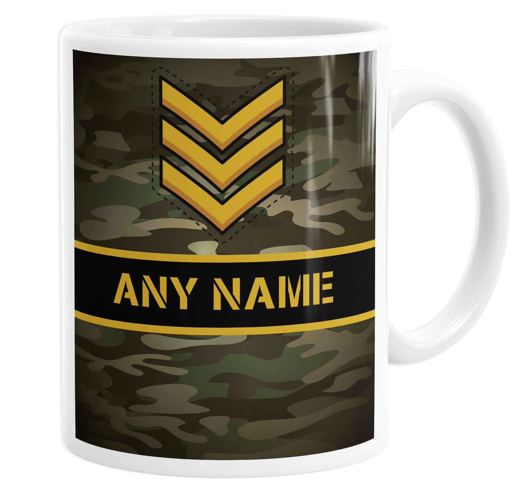 Camo Army Sergeant Military Personalised Custom Name Mug