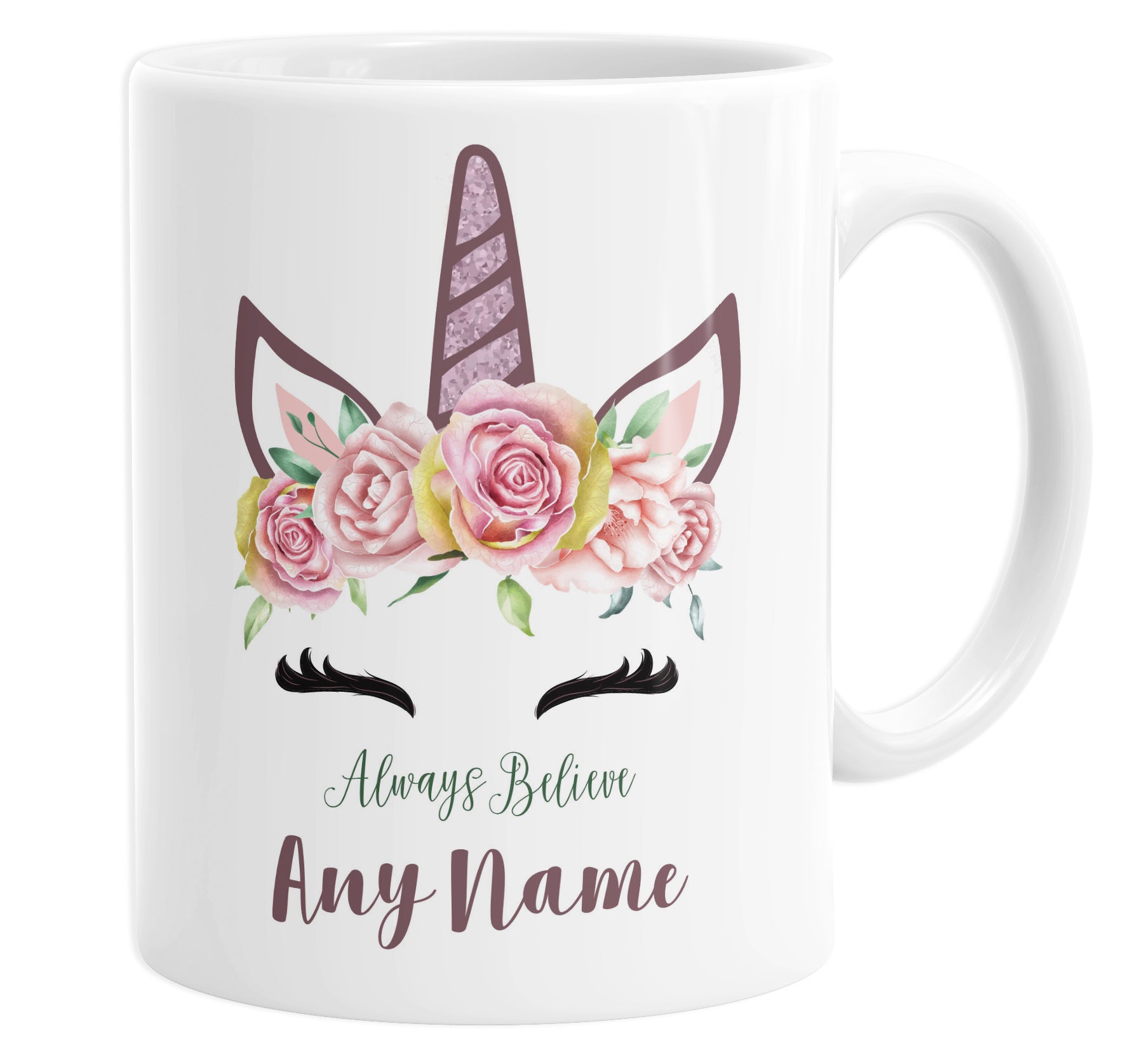Always Believe Unicorn Personalised Custom Name Mug