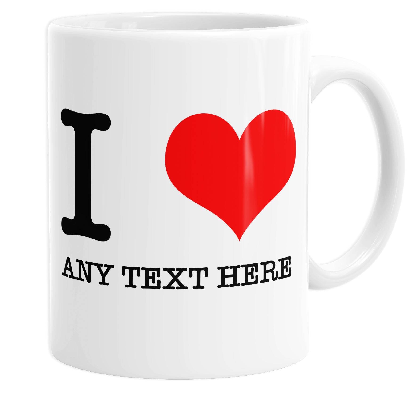I Love Personalised Custom Name Love Heart Coffee Mug Tea Cup