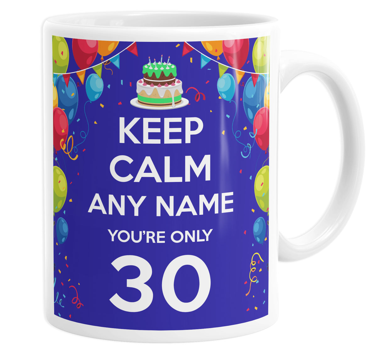 Keep Calm You&#39;re Only 30 Personalised Custom Name Mug