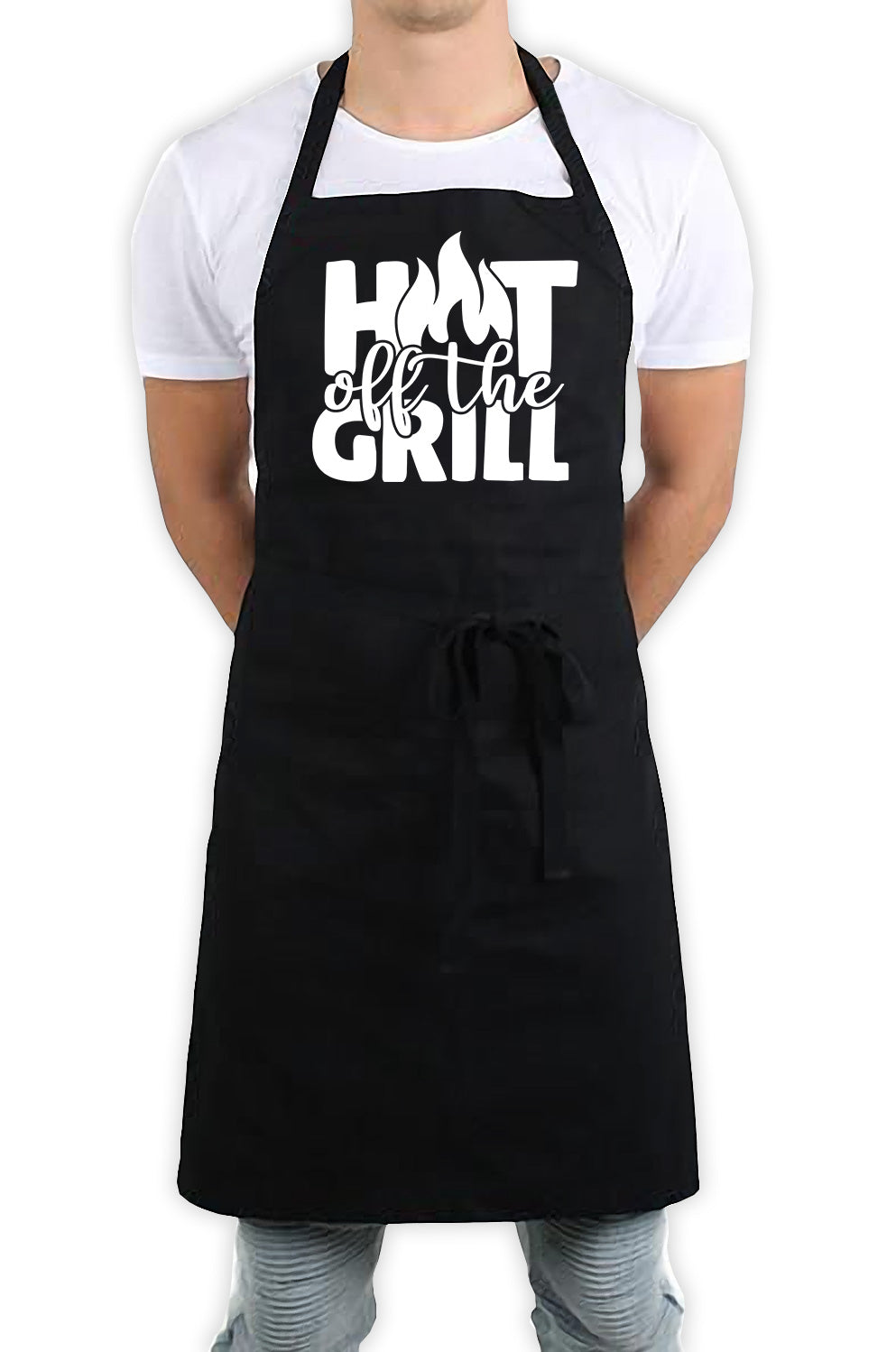 Hot Of The Grill Funny Kitchen BBQ Apron Black