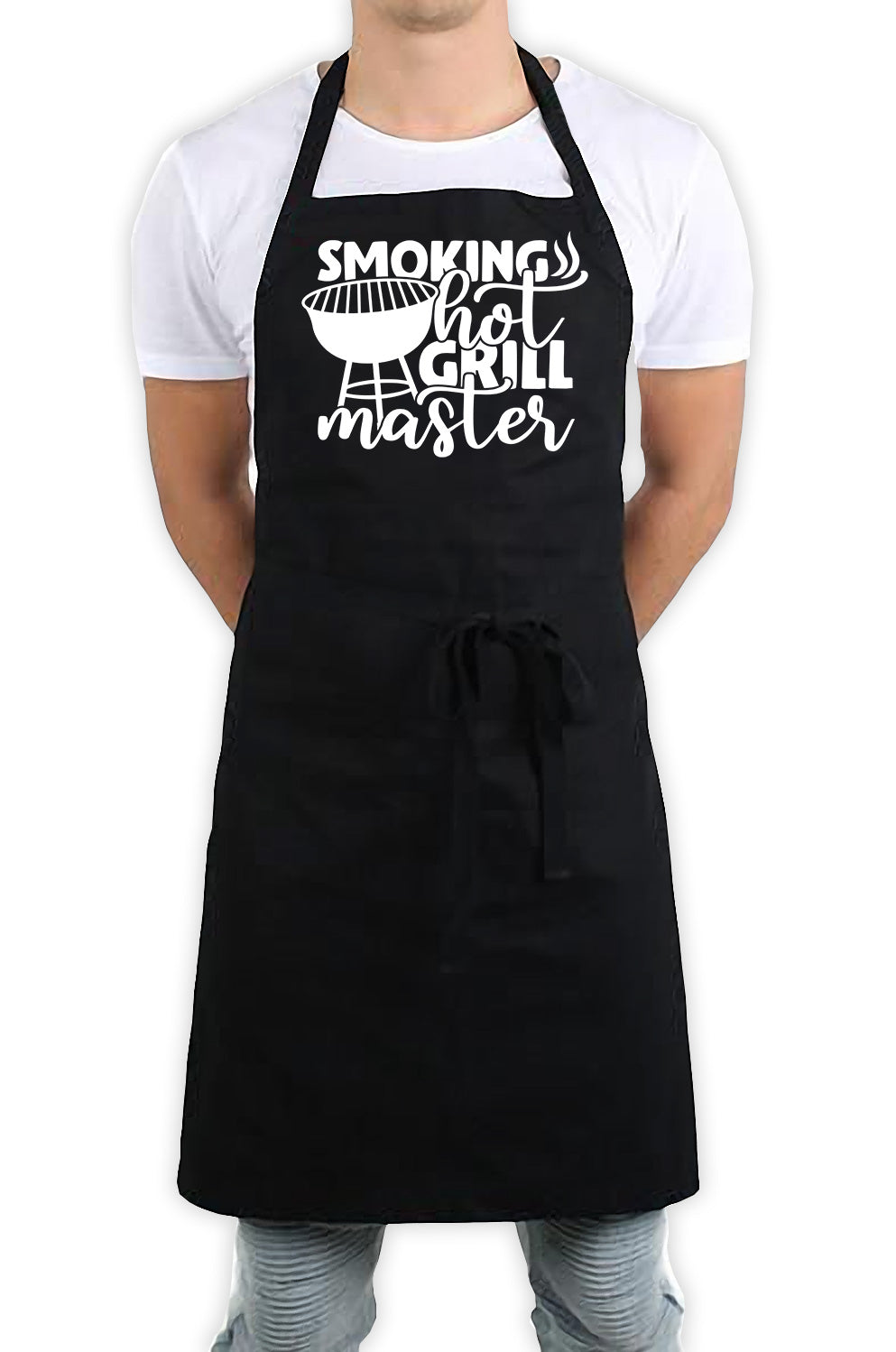 Smoking Hot Grill Master Funny Kitchen BBQ Apron Black
