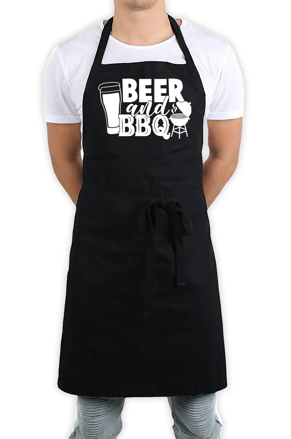 Beer And BBQS Funny Kitchen BBQ Apron Black