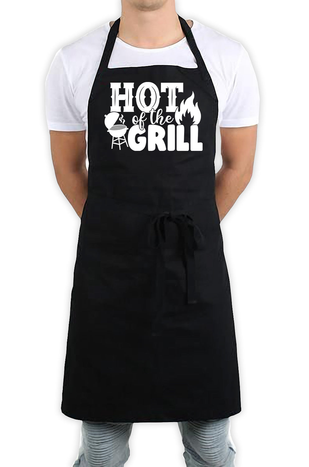 Hot Off The Grill Funny Kitchen BBQ Apron Black