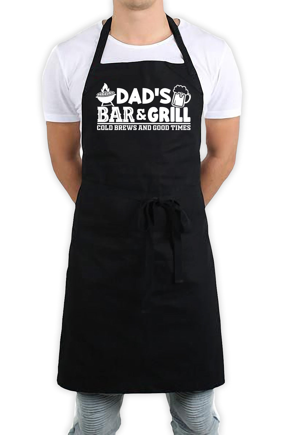 Dads Bar &amp; Grill Funny Kitchen BBQ Apron Black