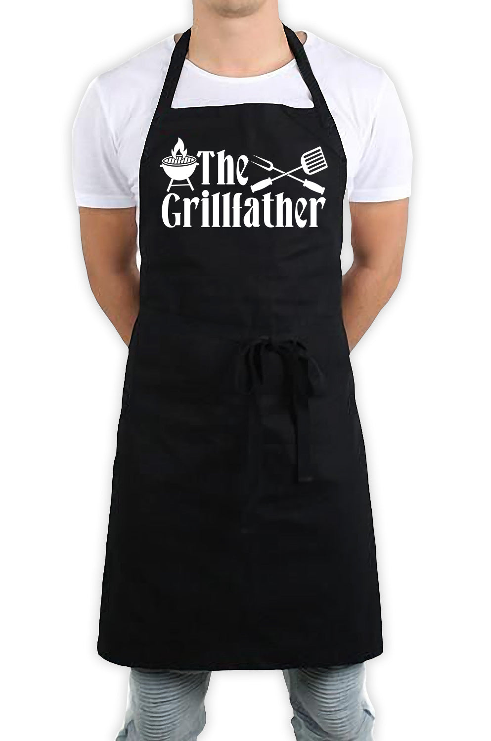 The Grillfather Funny Kitchen BBQ Apron Black