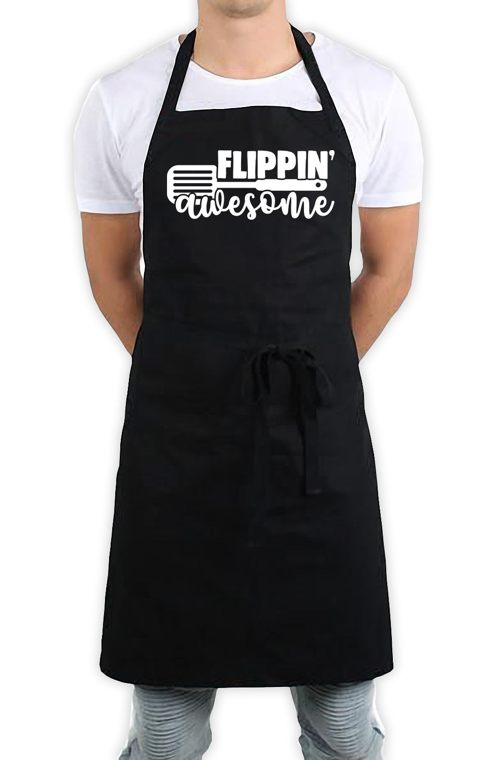 Flippin Awesome Funny Kitchen BBQ Apron Black