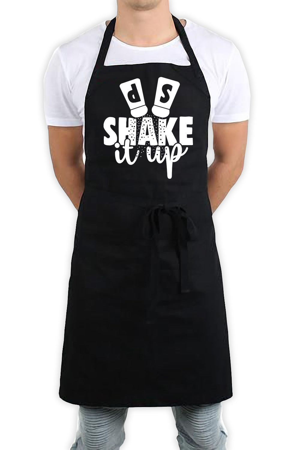 Shake It Up Funny Kitchen BBQ Apron Black