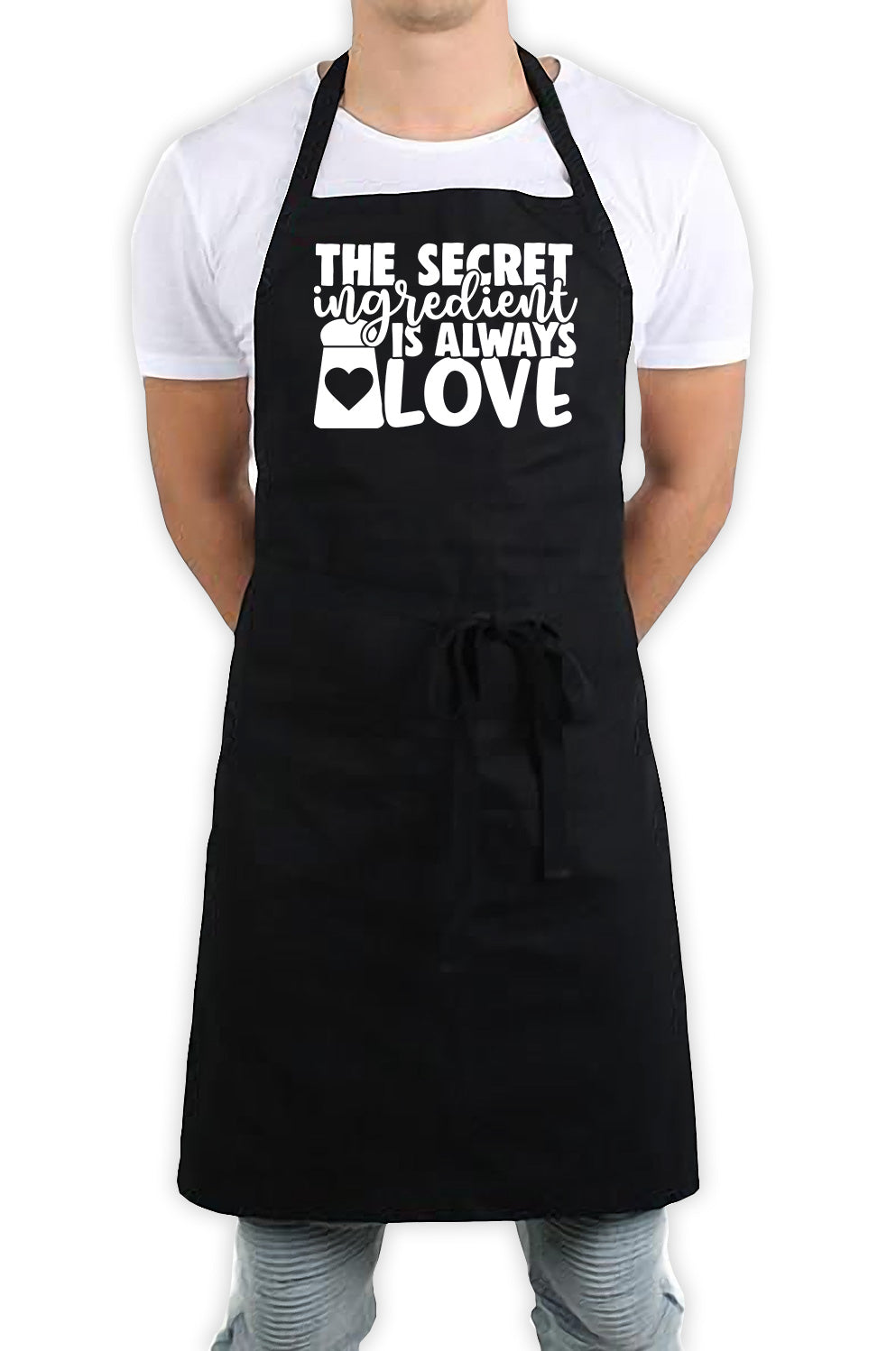 The Secret Ingrediant Is Always Love Funny Kitchen BBQ Apron Black
