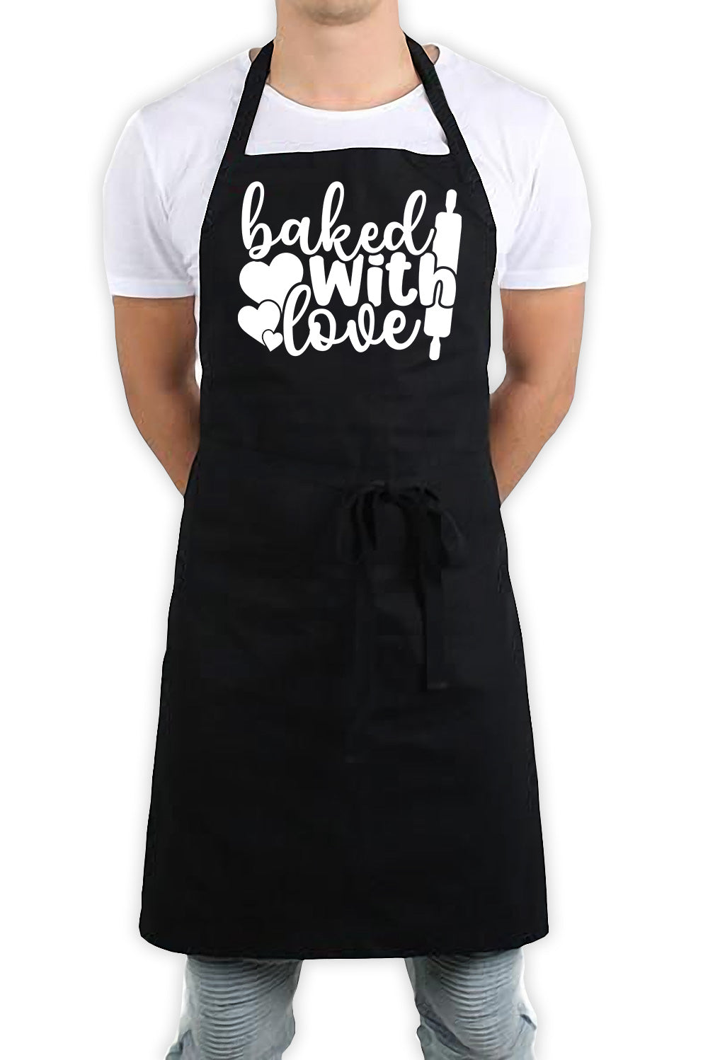 Baked With Love Funny Kitchen BBQ Apron Black