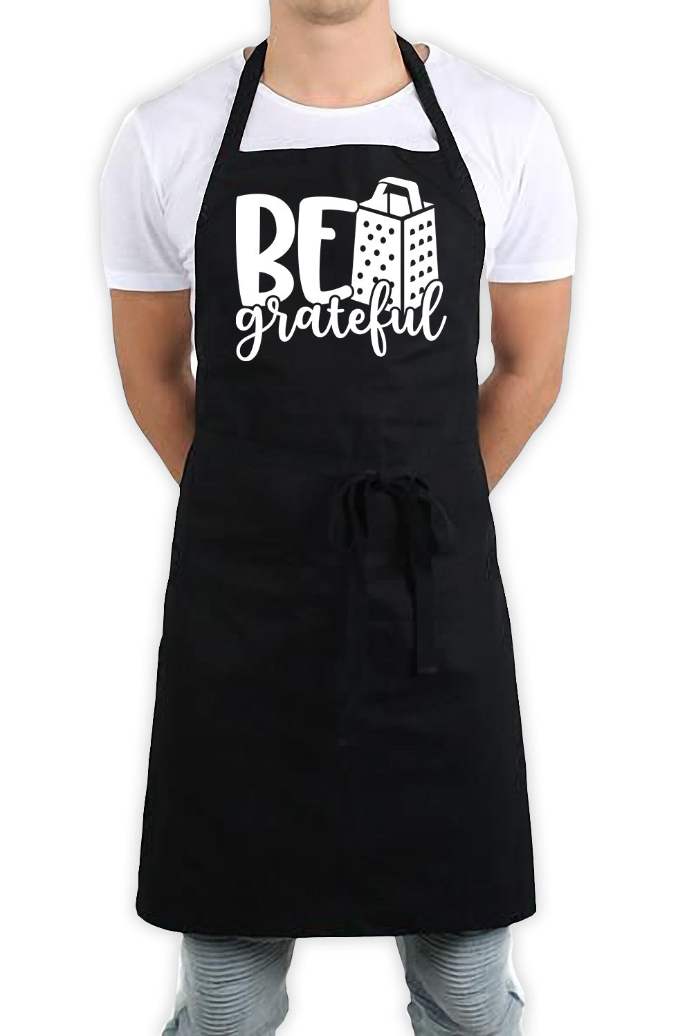 Be Grateful Funny Kitchen BBQ Apron Black