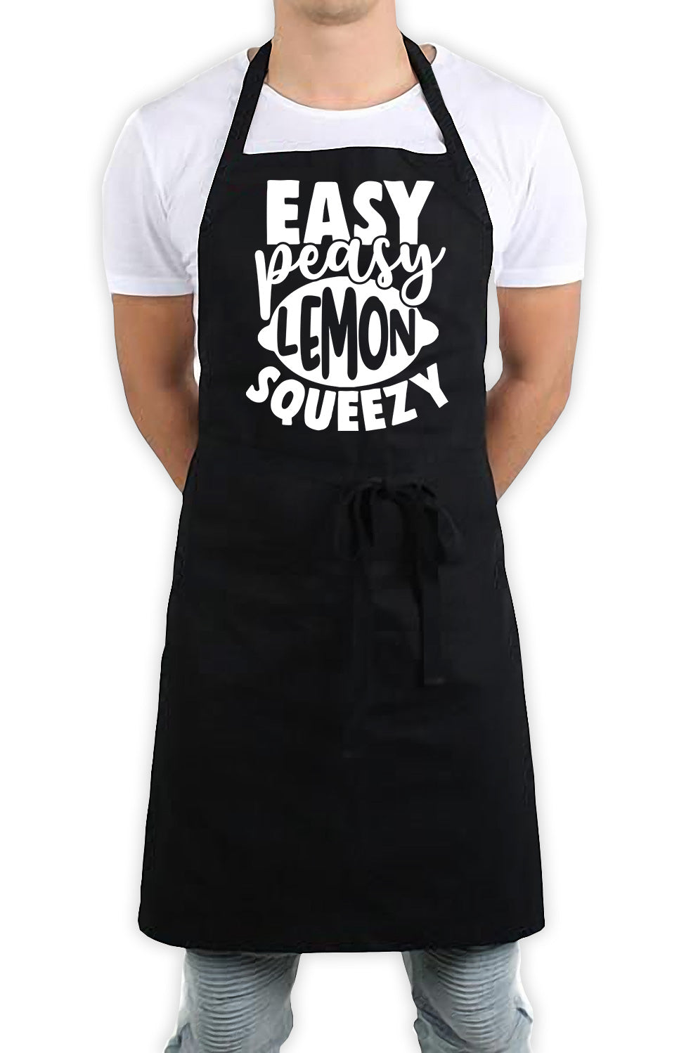 Easy Peasy Lemon Squeezy Funny Kitchen BBQ Apron Black