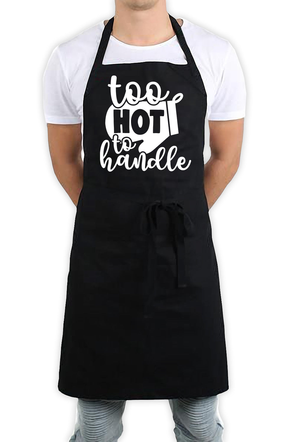 Too Hot To Handle Funny Kitchen BBQ Apron Black