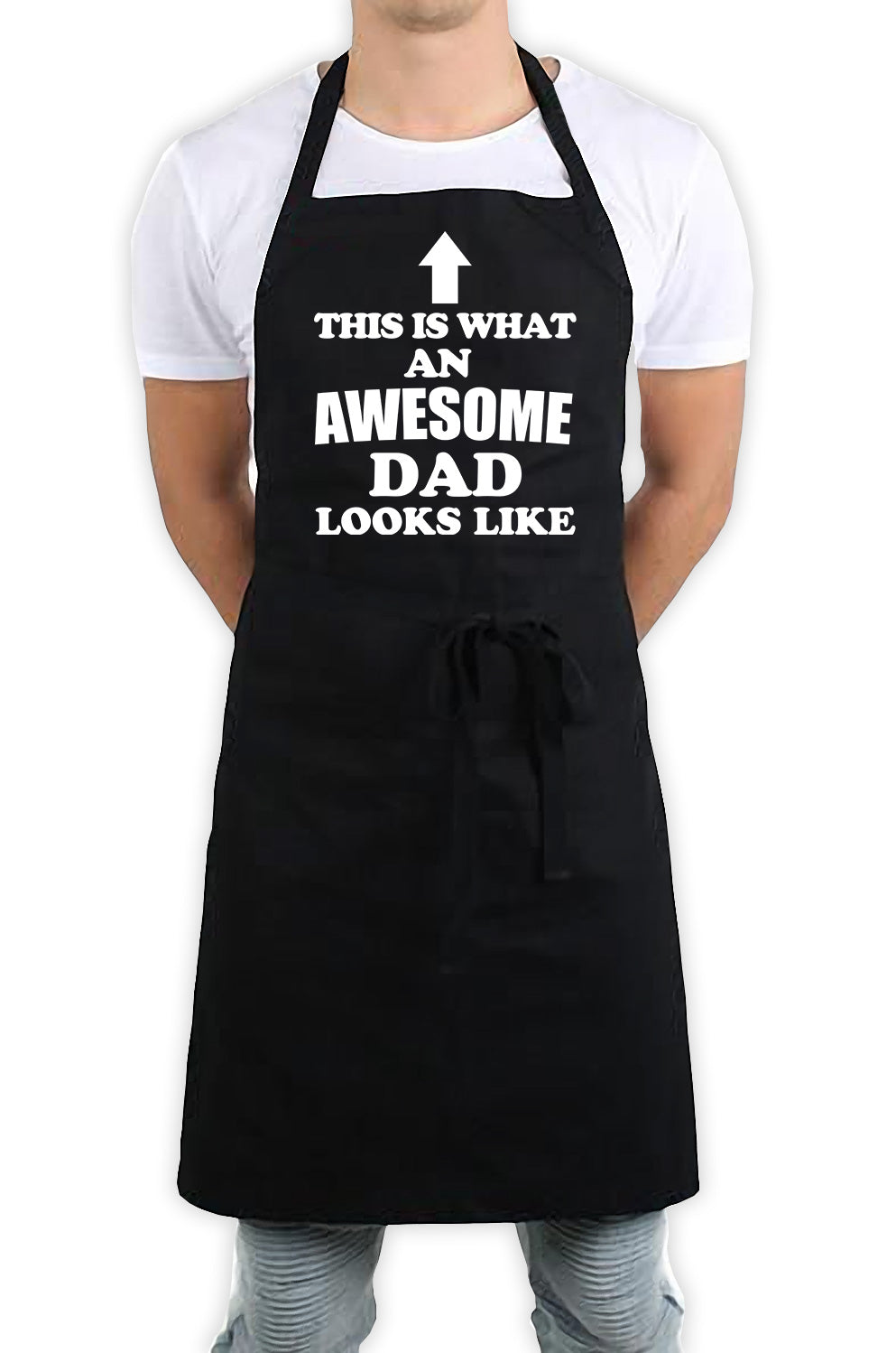 This Is What An Awesome Dad Looks Like Funny Kitchen BBQ Apron Black