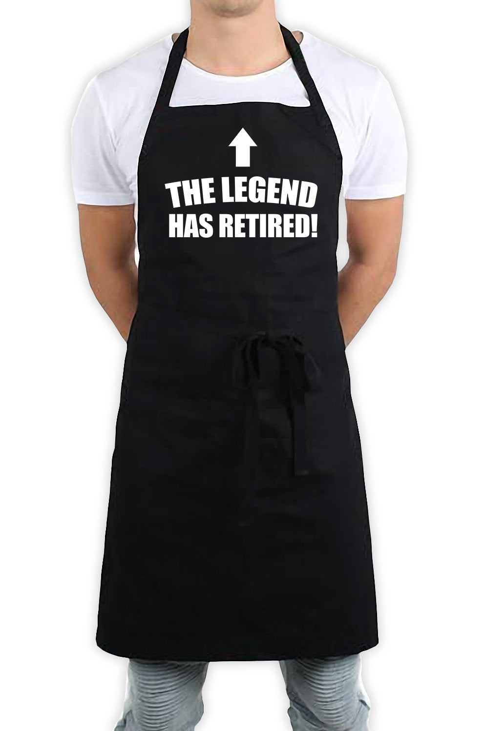 The Legend Has Retired Funny Kitchen BBQ Apron Black