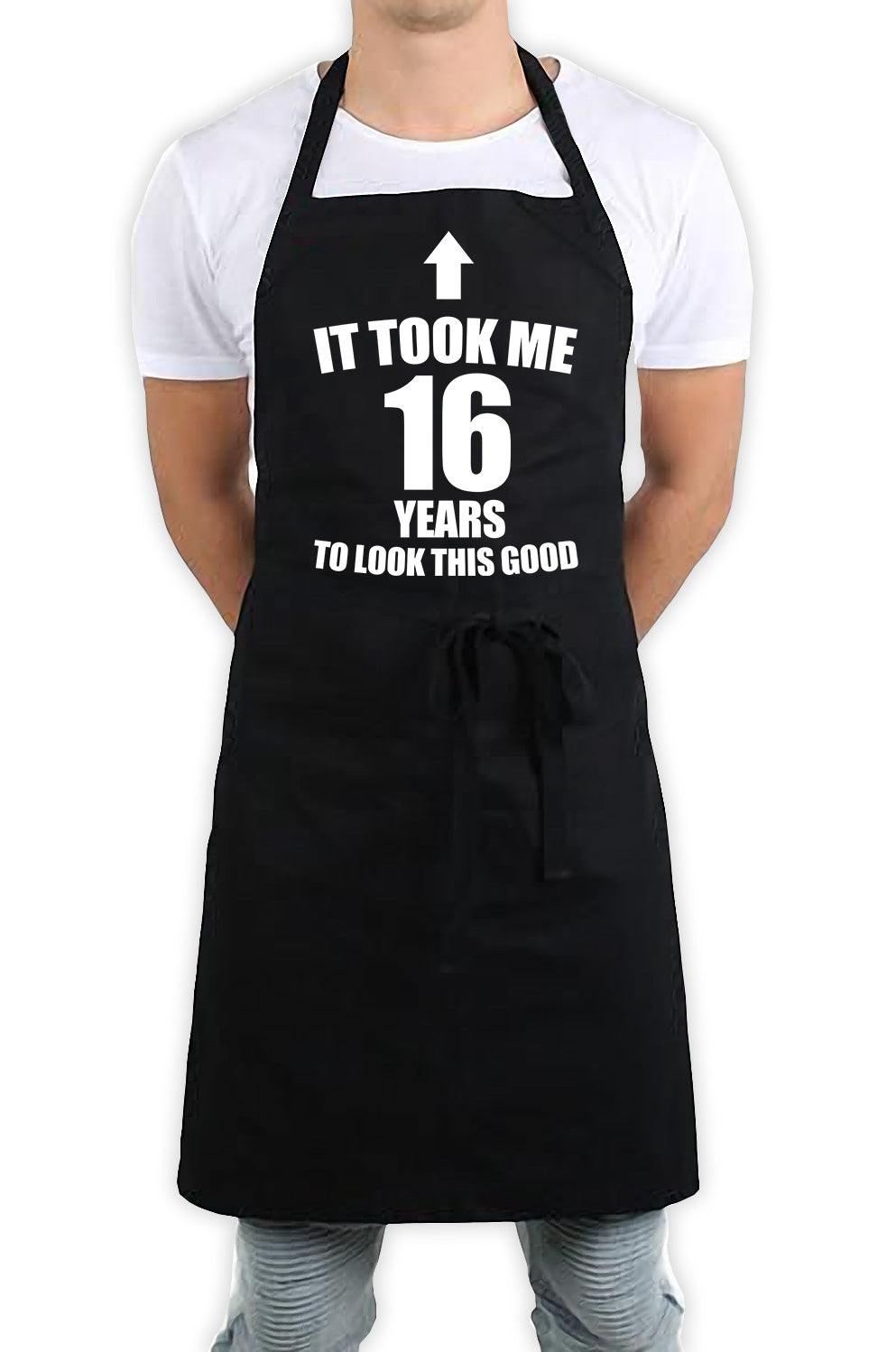 It Took Me 16 Years To Look This Good Funny Kitchen BBQ Apron Black