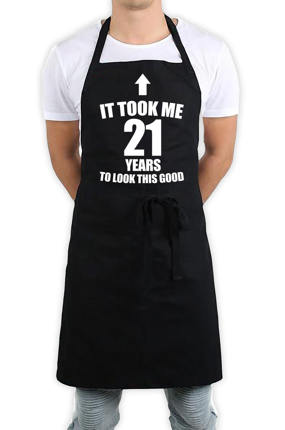 It Took Me 21 Years To Look This Good Funny Kitchen BBQ Apron Black