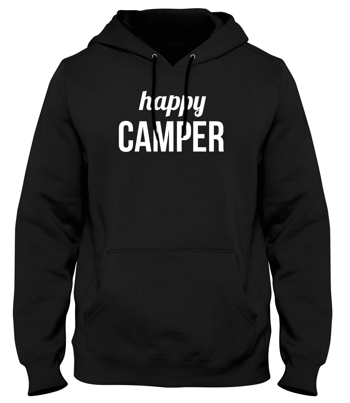 HAPPY CAMPER FUNNY MENS LADIES WOMENS UNISEX HOODIE