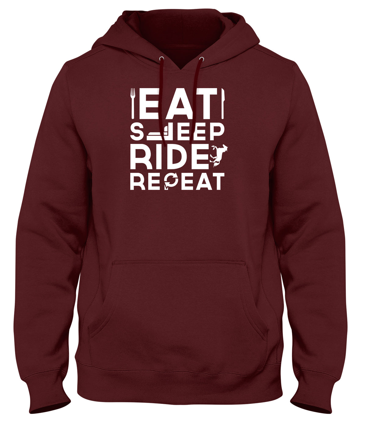 EAT SLEEP RIDE REPEAT WOMENS LADIES MENS UNISEX HOODIE