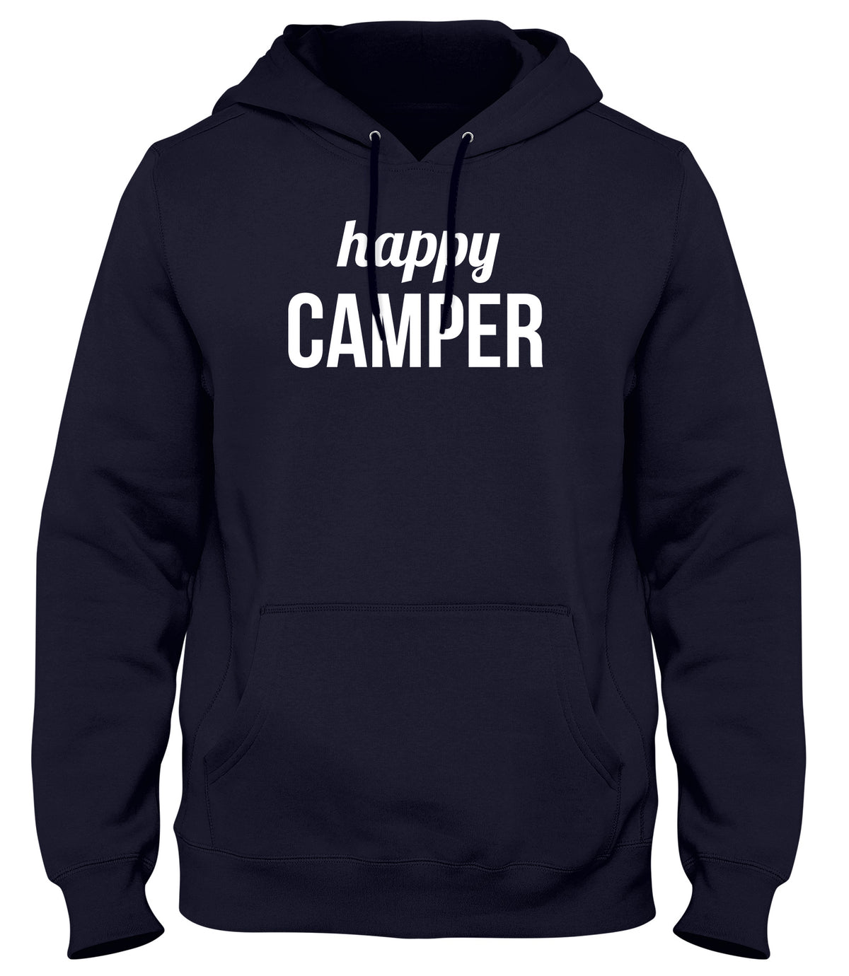 HAPPY CAMPER FUNNY MENS LADIES WOMENS UNISEX HOODIE