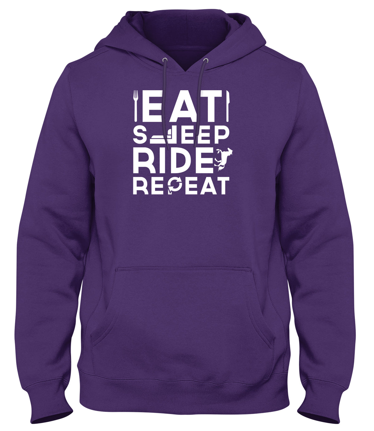 EAT SLEEP RIDE REPEAT WOMENS LADIES MENS UNISEX HOODIE