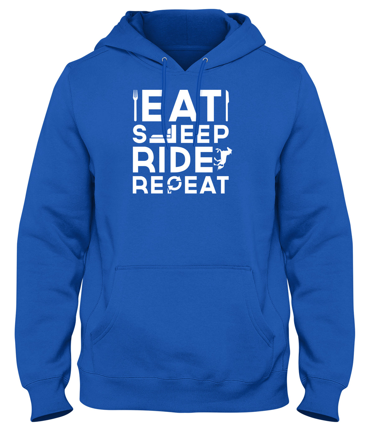 EAT SLEEP RIDE REPEAT WOMENS LADIES MENS UNISEX HOODIE