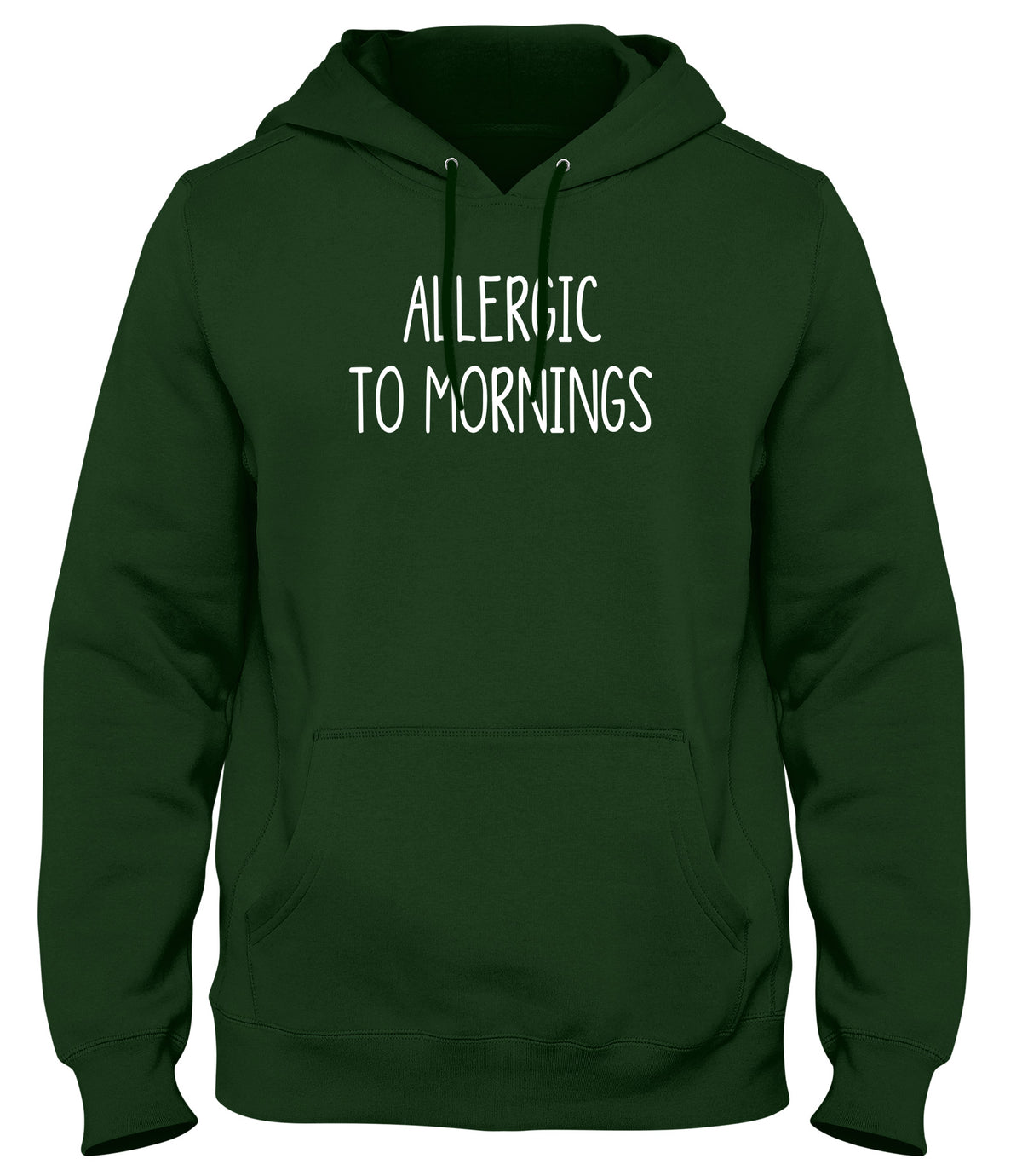ALLERGIC TO MORNINGS MENS WOMENS UNISEX FUNNY HOODIE