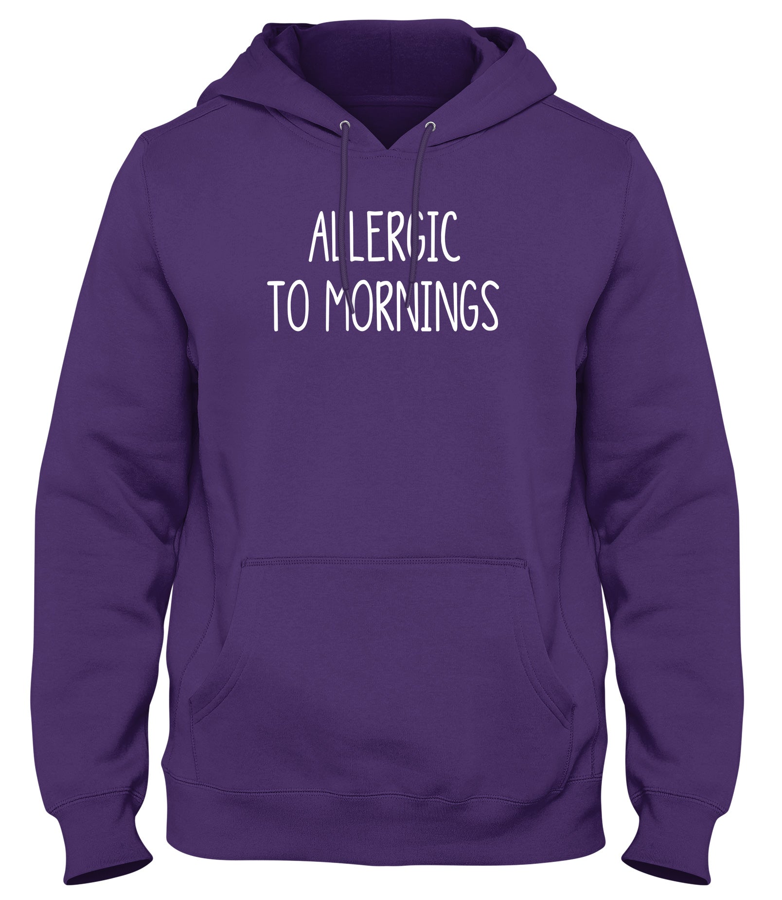 ALLERGIC TO MORNINGS MENS WOMENS UNISEX FUNNY HOODIE