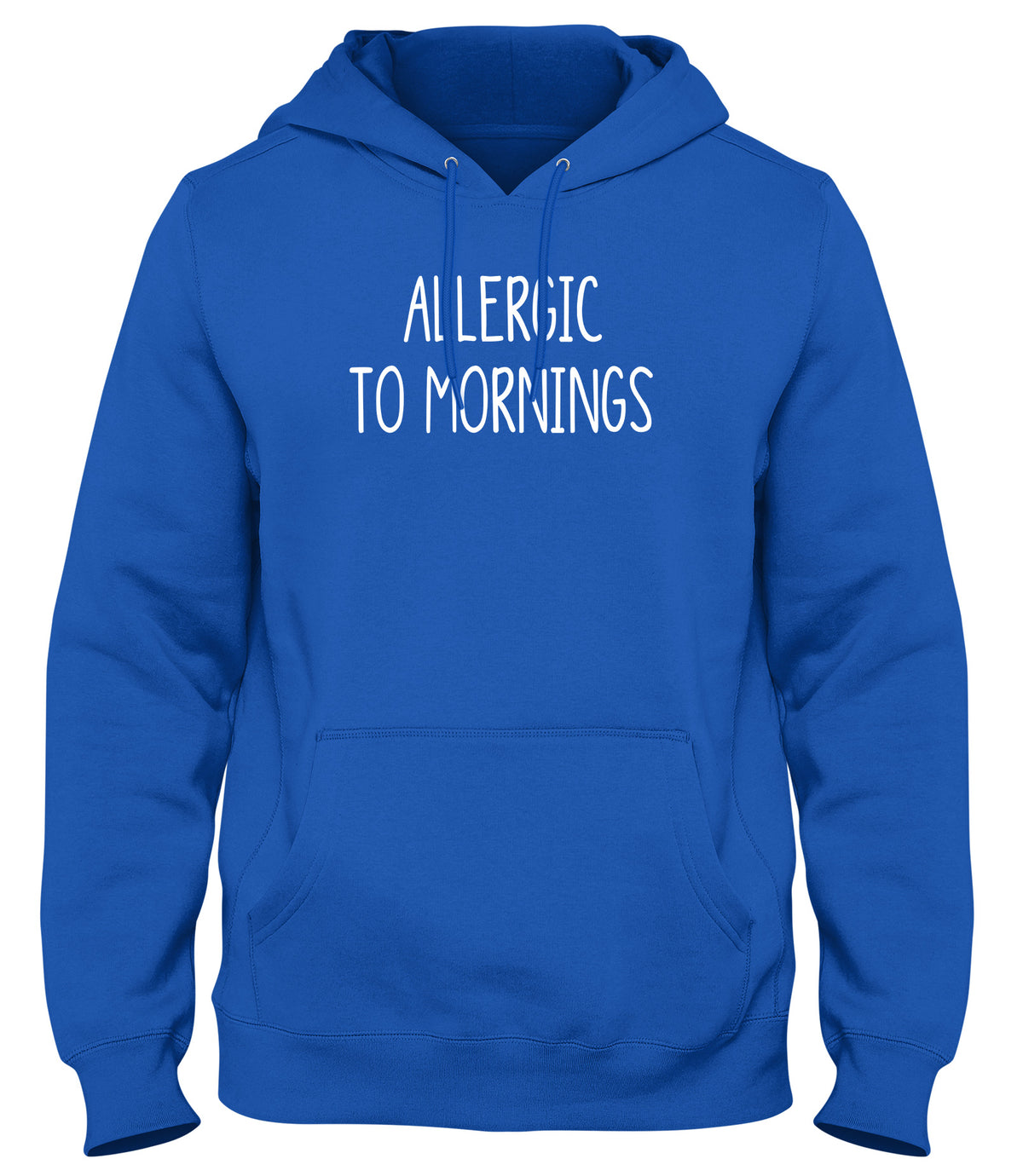 ALLERGIC TO MORNINGS MENS WOMENS UNISEX FUNNY HOODIE