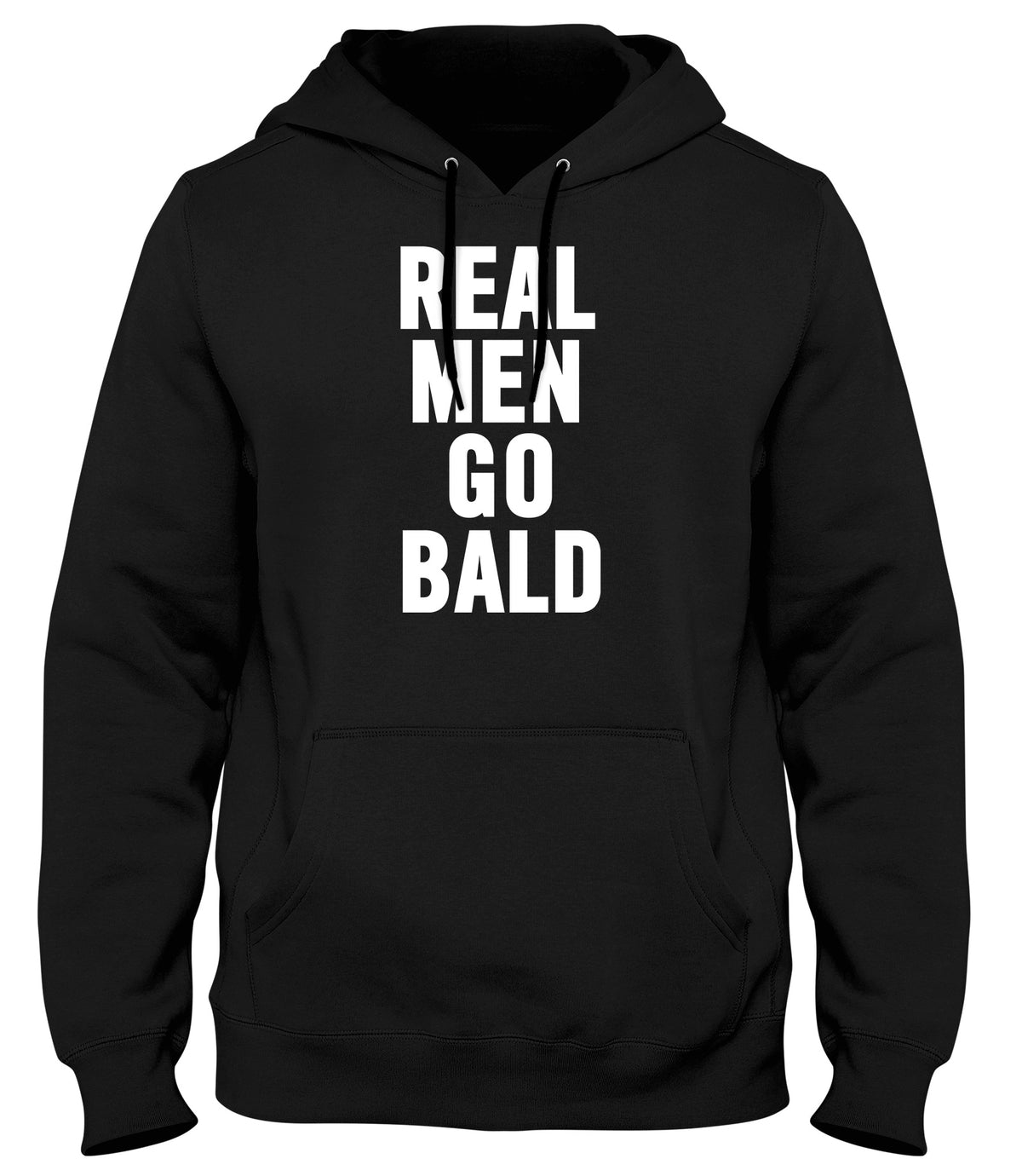 REAL MEN GO BALD WOMENS LADIES MENS UNISEX HOODIE
