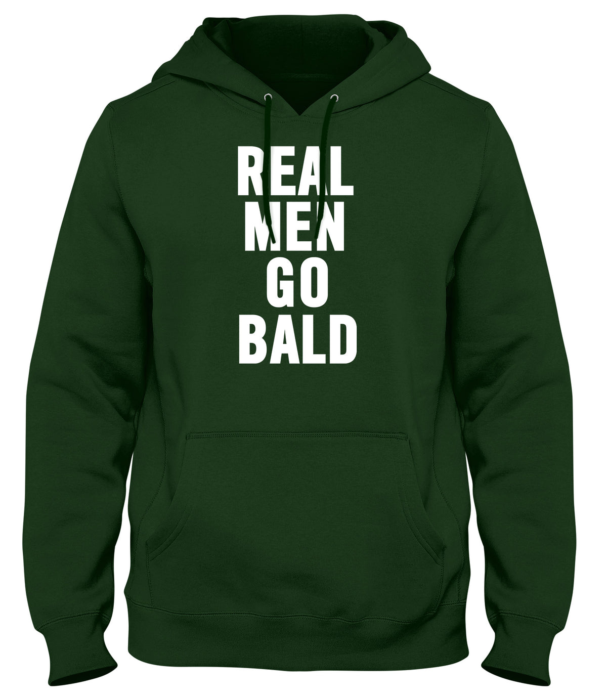 REAL MEN GO BALD WOMENS LADIES MENS UNISEX HOODIE