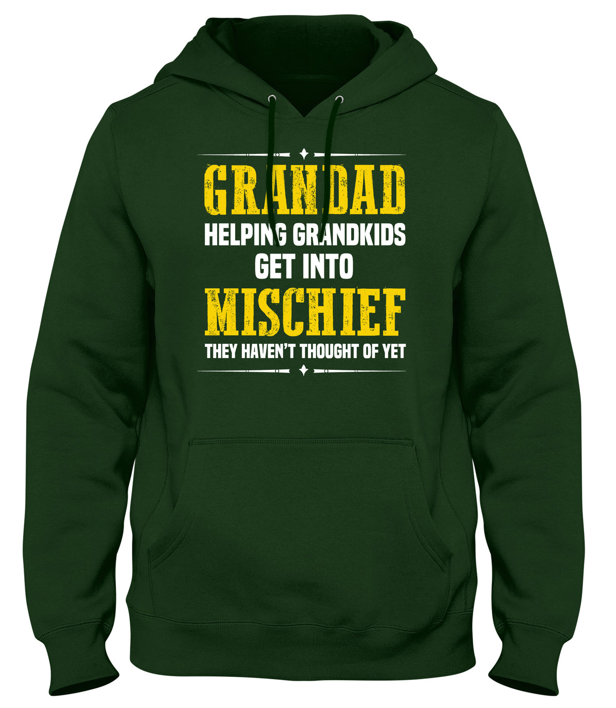 GRANDAD HELPING GRANDKIDS GET INTO MISHIEF THEY HAVEN&#39;T THOUGHT OF YET MENS WOMENS LADIES UNISEX FUNNY SLOGAN HOODIE