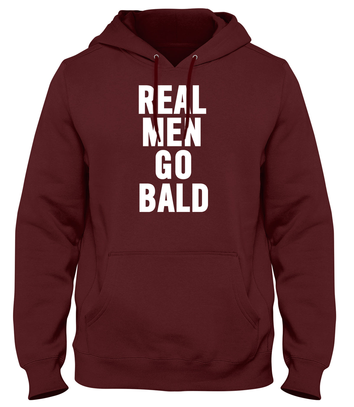 REAL MEN GO BALD WOMENS LADIES MENS UNISEX HOODIE