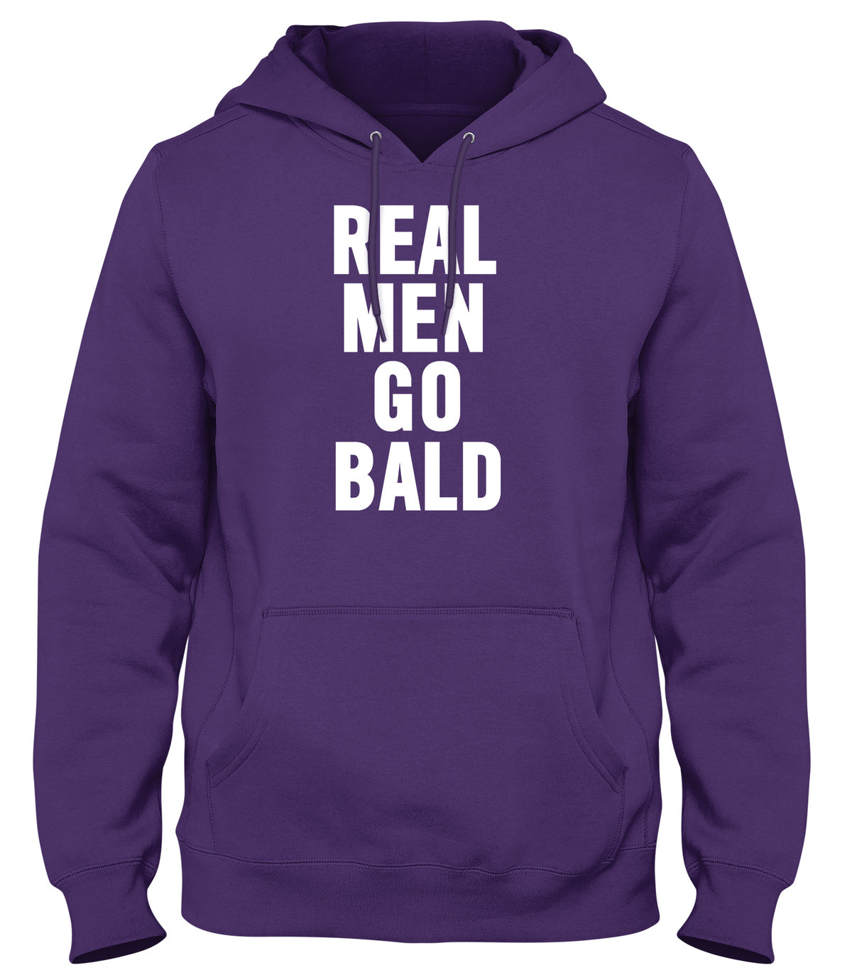 REAL MEN GO BALD WOMENS LADIES MENS UNISEX HOODIE