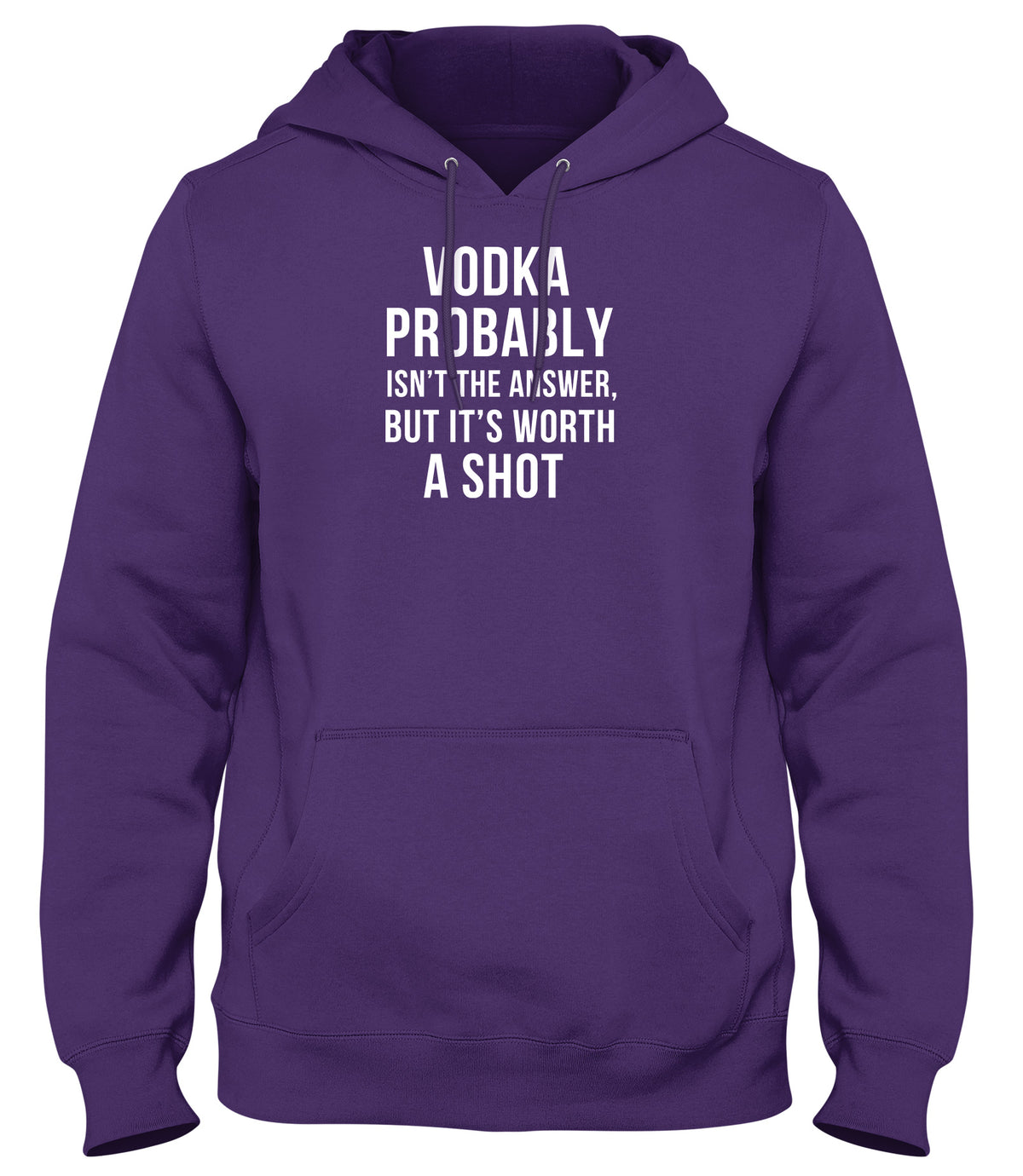 VODKA PROBABLY ISN&#39;T THE ANSWER BUT IT&#39;S WORTH A SHOT MENS WOMENS UNISEX FUNNY HOODIE