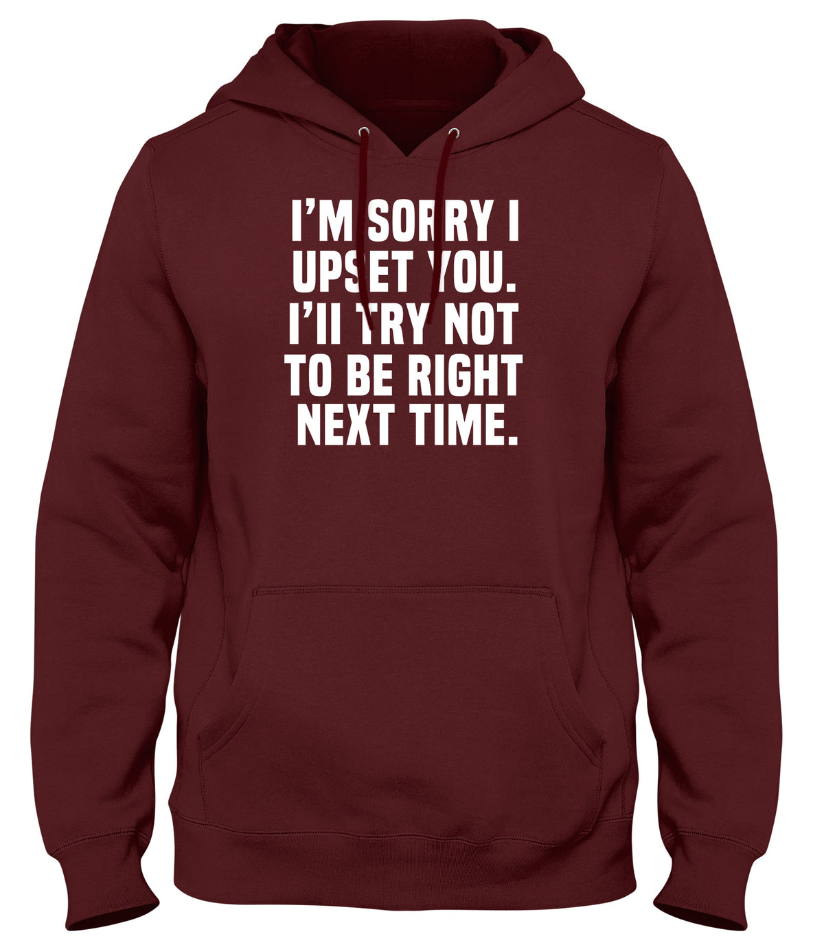 I&#39;M SORRY I UPSET YOU. I&#39;LL TRY NOT TO BE RIGHT NEXT TIME MENS WOMENS UNISEX FUNNY HOODIE