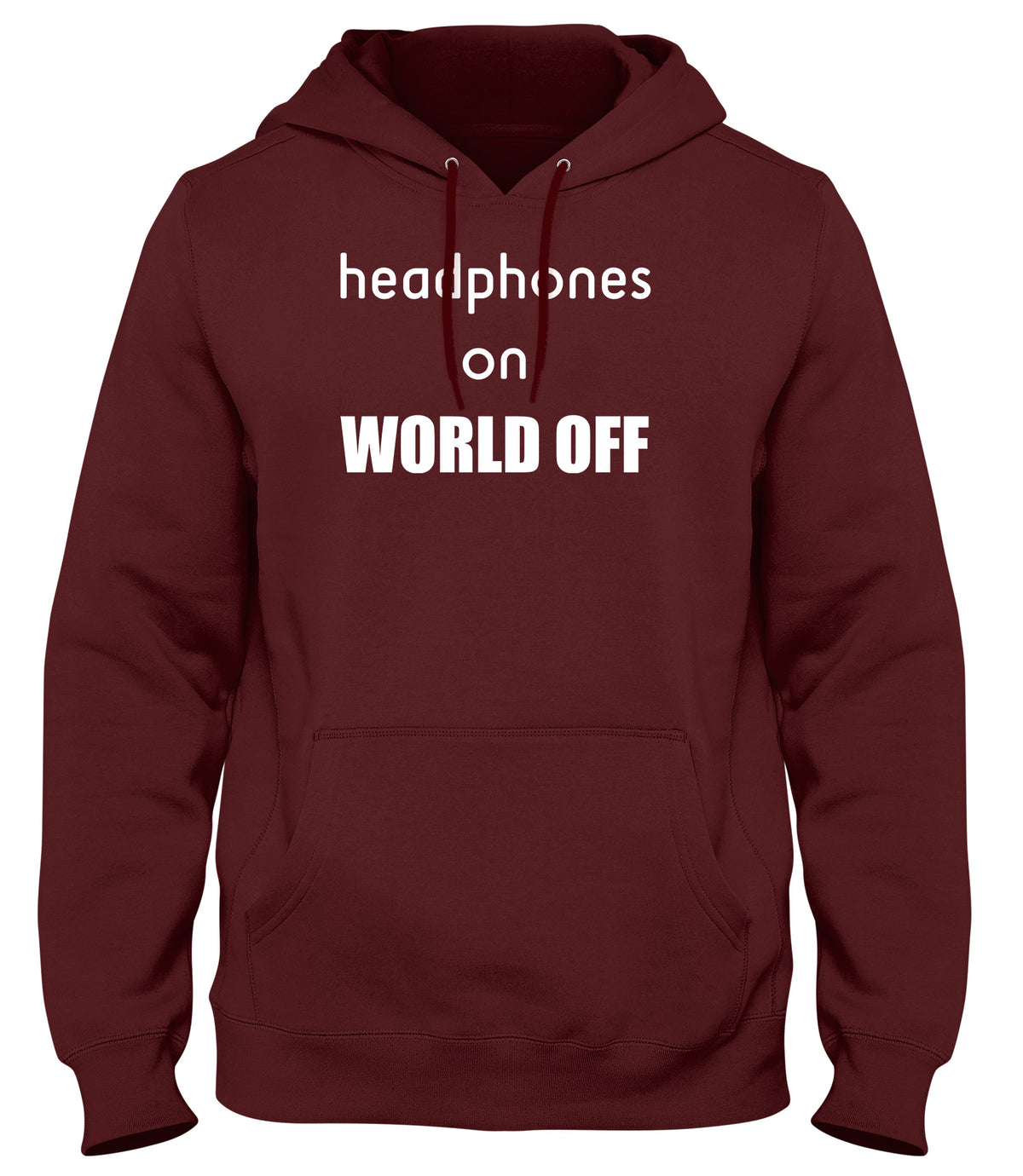 HEADPHONES ON WORLD OFF MENS LADIES WOMENS UNISEX HOODIE