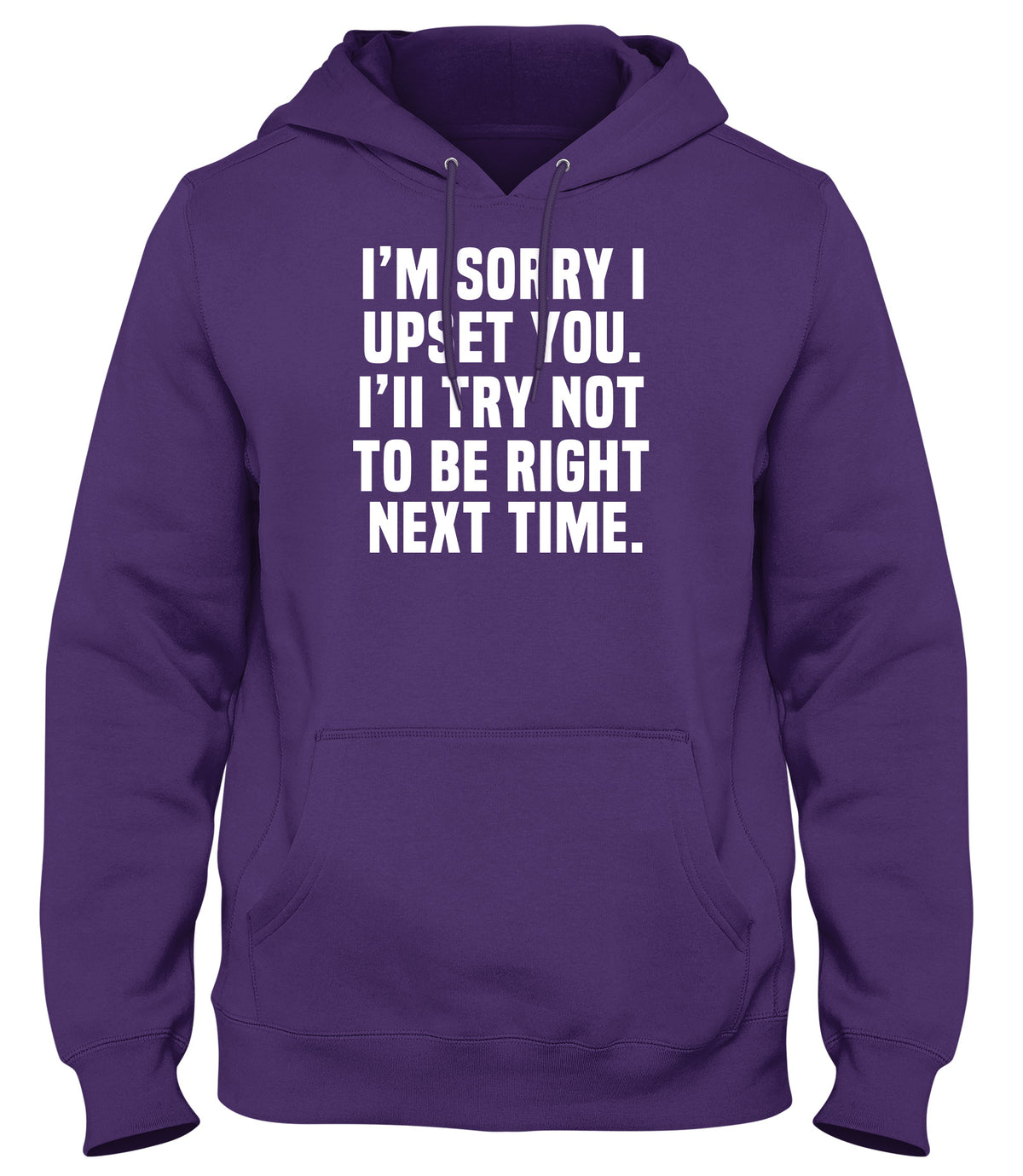 I&#39;M SORRY I UPSET YOU. I&#39;LL TRY NOT TO BE RIGHT NEXT TIME MENS WOMENS UNISEX FUNNY HOODIE