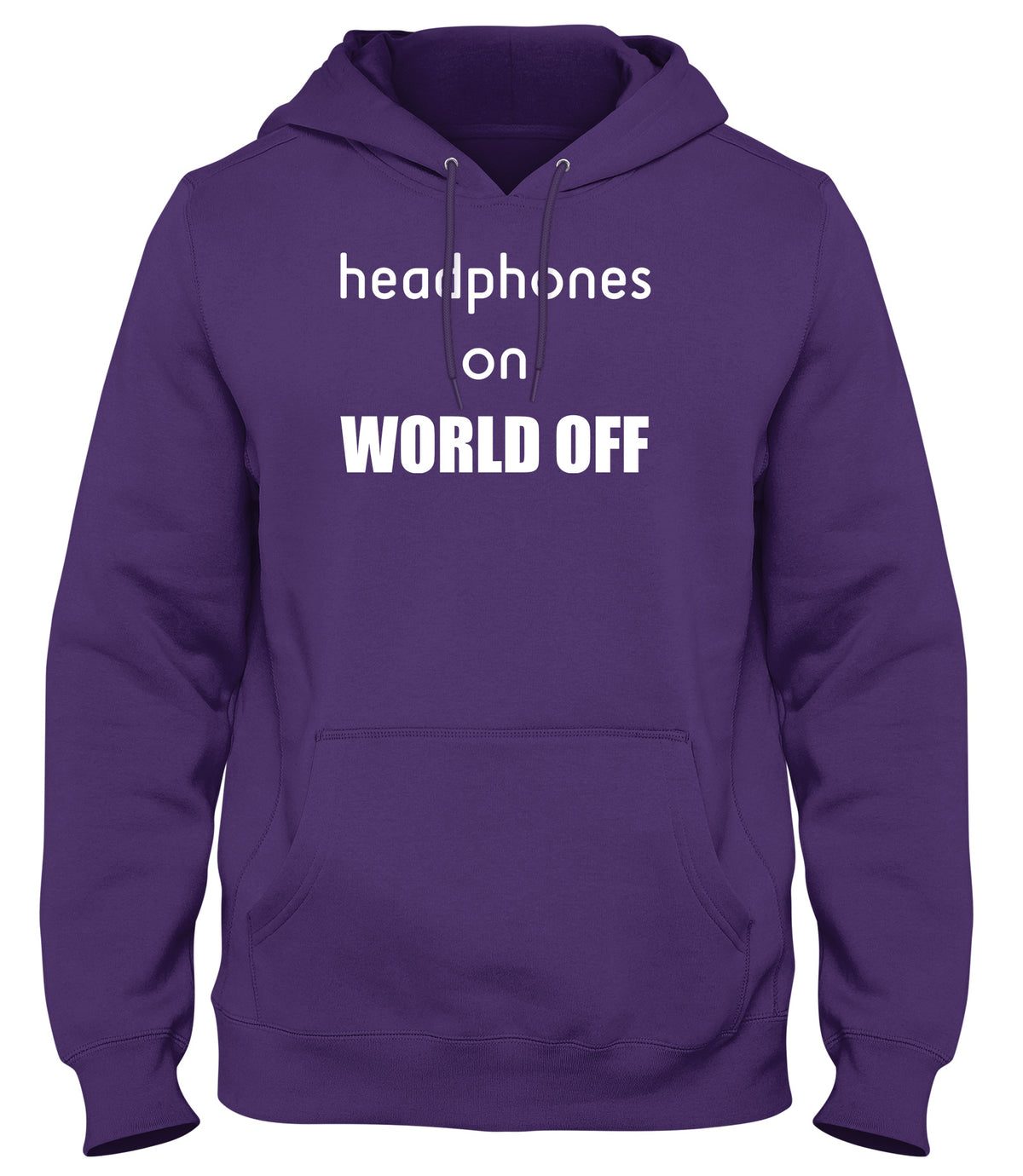 HEADPHONES ON WORLD OFF MENS LADIES WOMENS UNISEX HOODIE