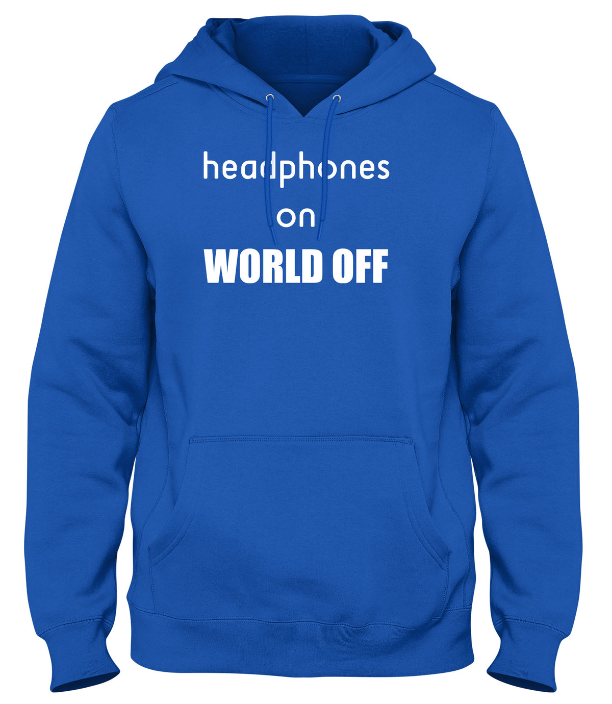 HEADPHONES ON WORLD OFF MENS LADIES WOMENS UNISEX HOODIE