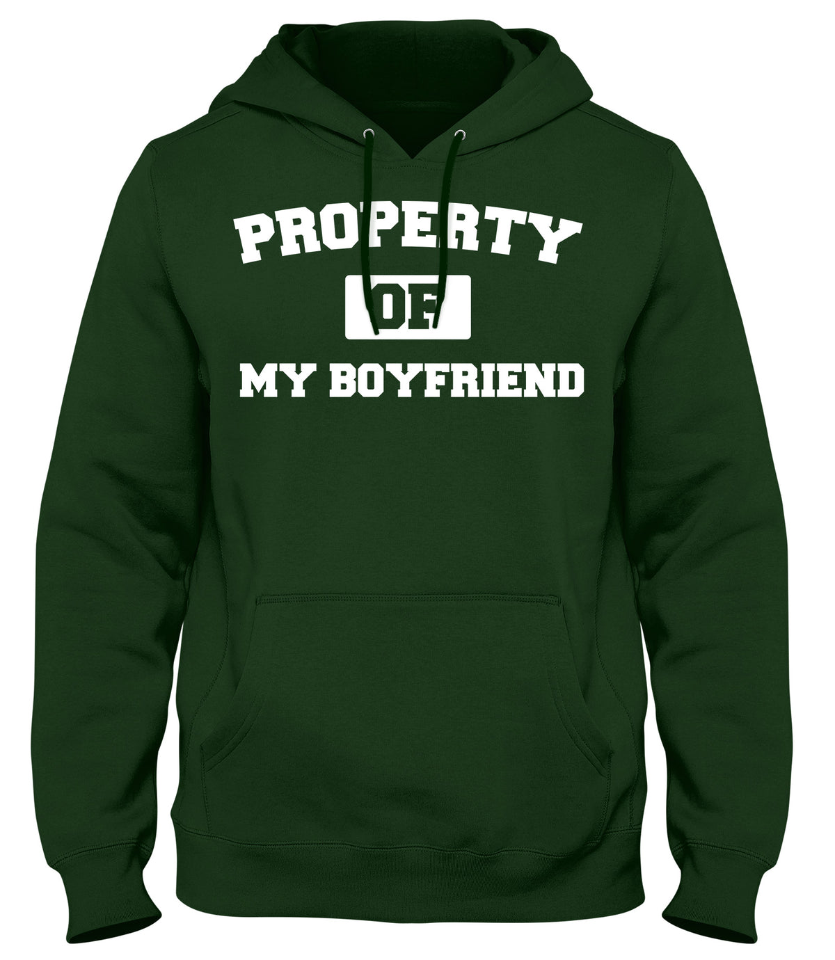 PROPERTY OF MY BOYFRIEND MENS WOMENS LADIES UNISEX FUNNY SLOGAN HOODIE