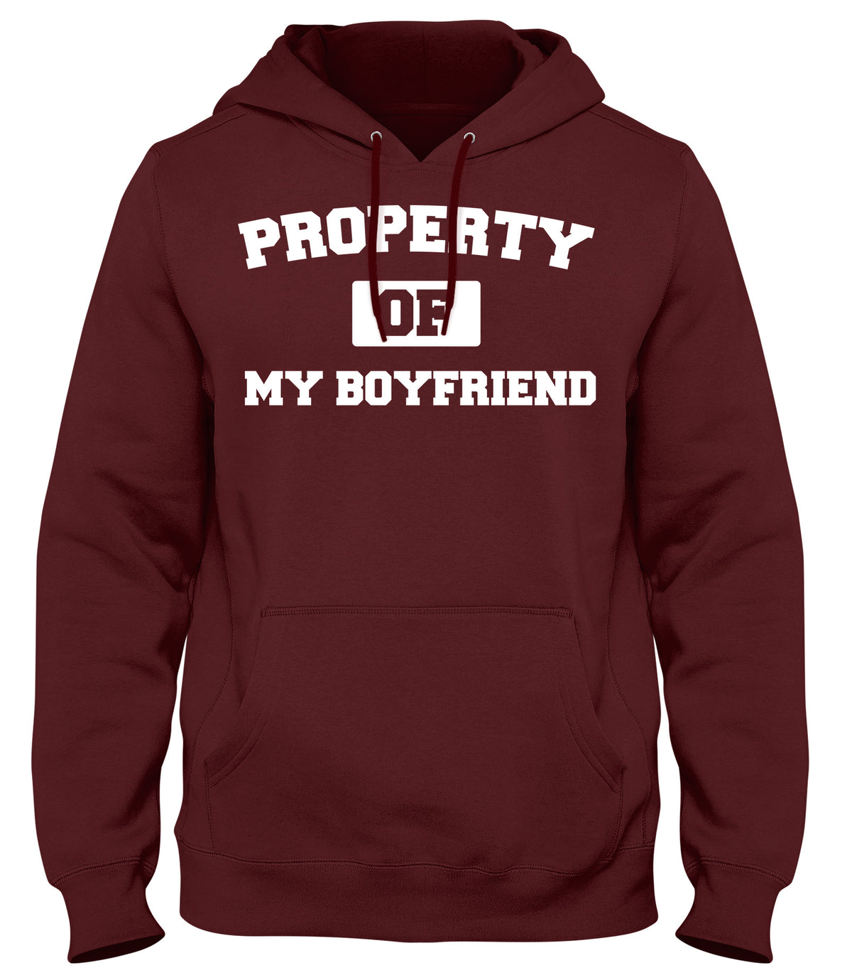 PROPERTY OF MY BOYFRIEND MENS WOMENS LADIES UNISEX FUNNY SLOGAN HOODIE
